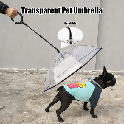 Keep Your Pup Dry and Stylish with Our Adjustable Transparent Pet Umbrella – Perfect for Rainy Day Adventures!
