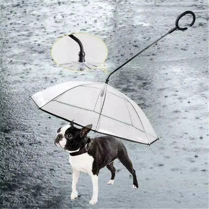 Keep Your Pup Dry and Stylish with Our Adjustable Transparent Pet Umbrella – Perfect for Rainy Day Adventures!