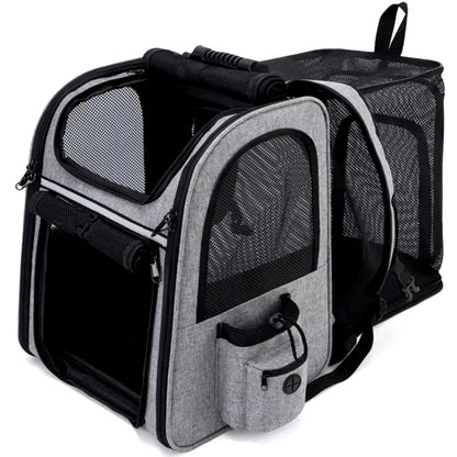 Travel in Style: Expandable Double Shoulder Backpack for Dogs - Ultimate Portable Pet Carrier