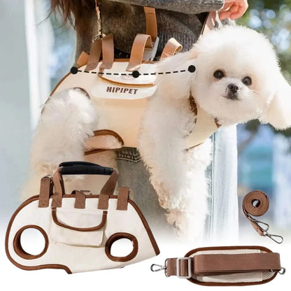 Discover the Ultimate Hands-Free Small Dog Carrier Sling Backpack with Leash - Breathable Pet Lift Harness for Cats & Puppies!
