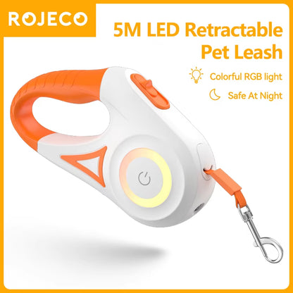Illuminate Your Walks with the 5M Retractable LED Dog Leash - Stylish, Safe, and Perfect for Adventures with Your Dog