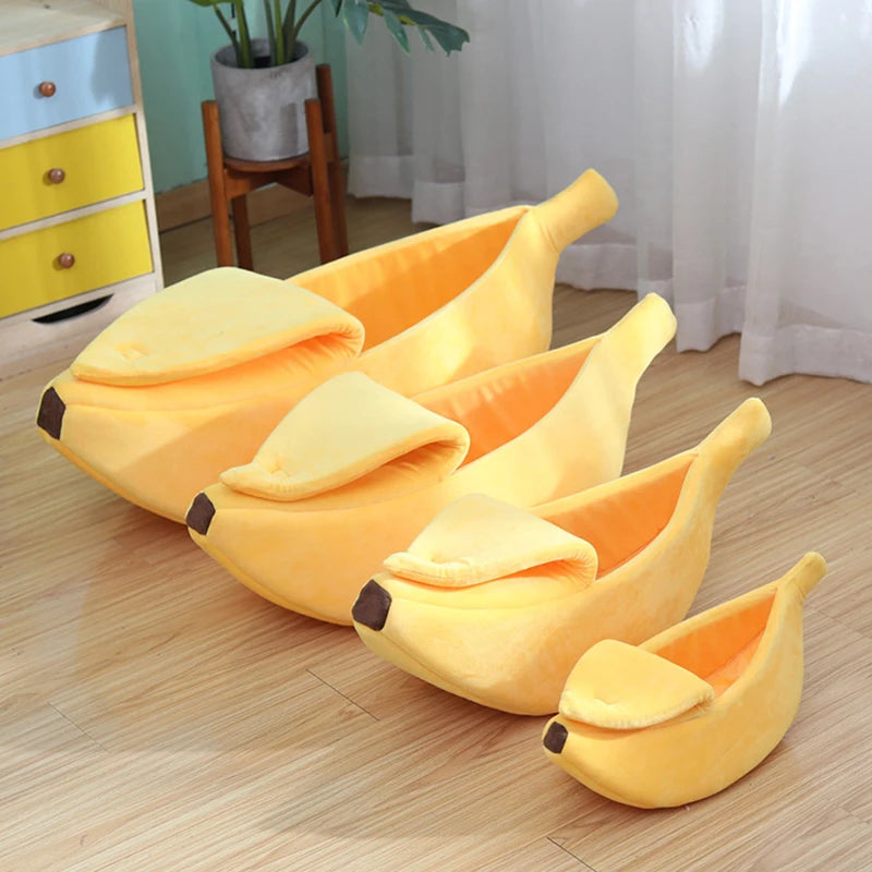 Snuggle Up in Style with the Cozy Banana Dog Bed House - Perfect for Cats and Small Dogs!