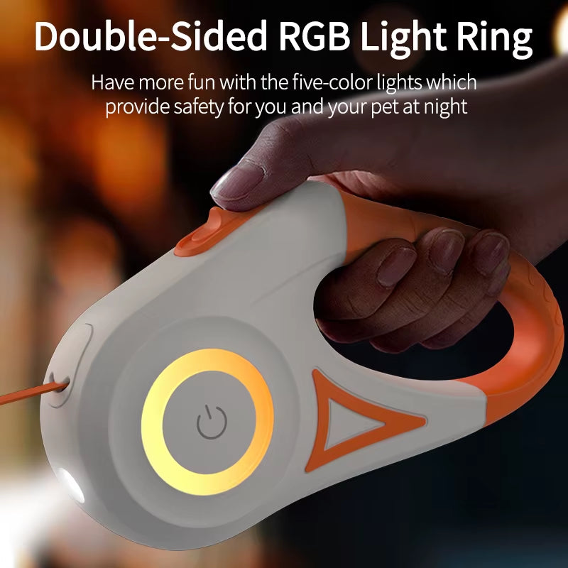 Illuminate Your Walks with the 5M Retractable LED Dog Leash - Stylish, Safe, and Perfect for Adventures with Your Dog