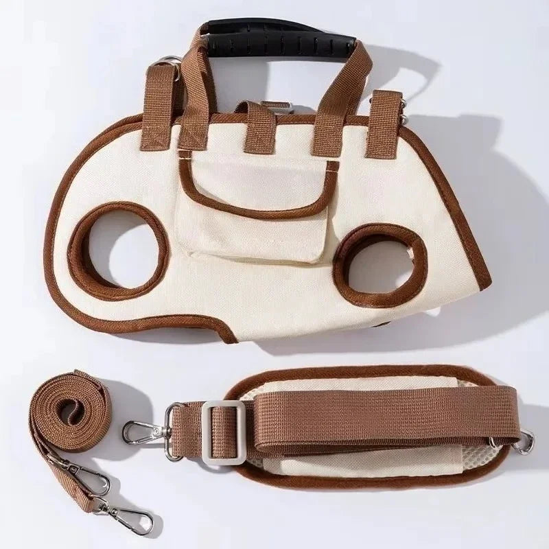 Discover the Ultimate Hands-Free Small Dog Carrier Sling Backpack with Leash - Breathable Pet Lift Harness for Cats & Puppies!