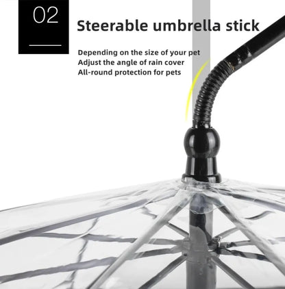 Keep Your Pup Dry and Stylish with Our Adjustable Transparent Pet Umbrella – Perfect for Rainy Day Adventures!