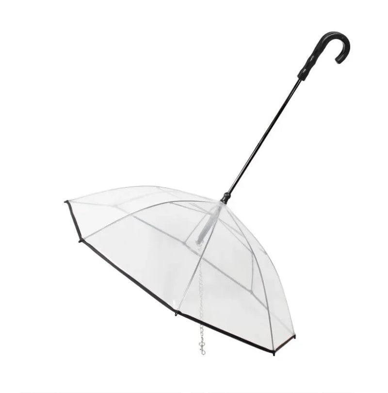 Keep Your Pup Dry and Stylish with Our Adjustable Transparent Pet Umbrella – Perfect for Rainy Day Adventures!