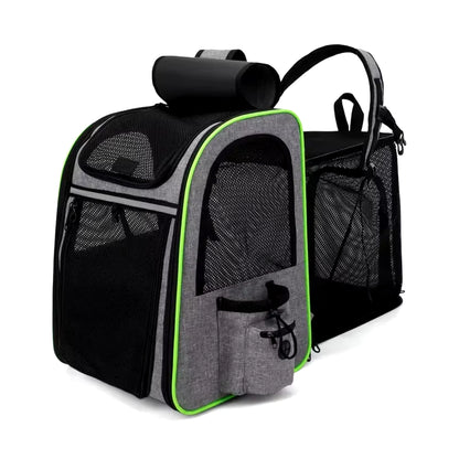 Travel in Style: Expandable Double Shoulder Backpack for Dogs - Ultimate Portable Pet Carrier