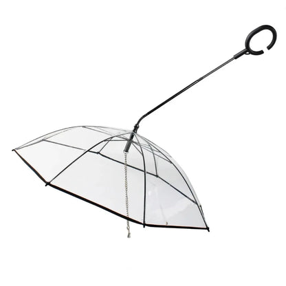 Keep Your Pup Dry and Stylish with Our Adjustable Transparent Pet Umbrella – Perfect for Rainy Day Adventures!