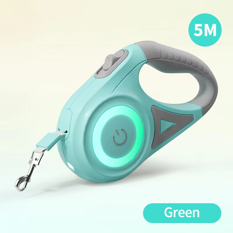 Illuminate Your Walks with the 5M Retractable LED Dog Leash - Stylish, Safe, and Perfect for Adventures with Your Dog