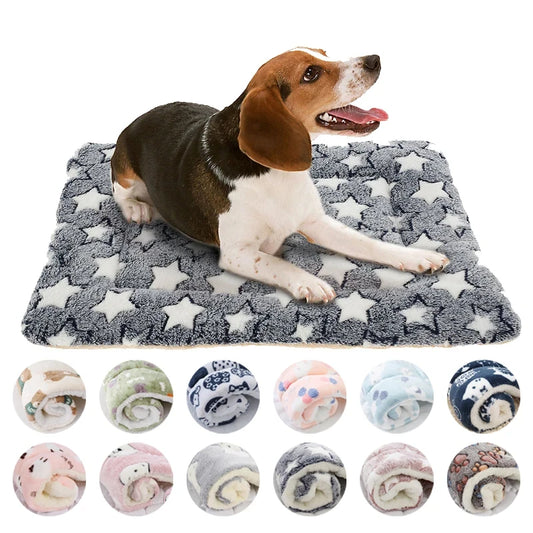 Cozy Flannel Pet Sleeping Mat - Perfect Dog Bed & Cat Litter Cushion for All Sizes