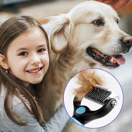 Ultimate Professional Pet Deshedding Brush - Efficient Dog & Cat Hair Remover for a Tangle-Free Grooming Experience