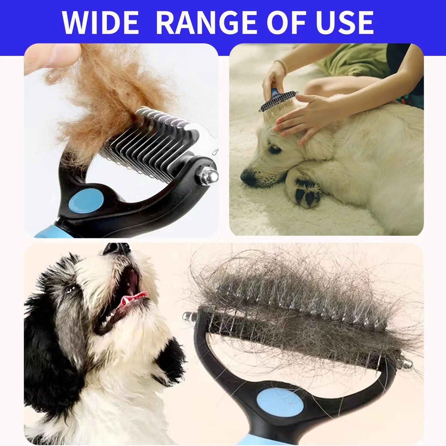 Ultimate Professional Pet Deshedding Brush - Efficient Dog & Cat Hair Remover for a Tangle-Free Grooming Experience