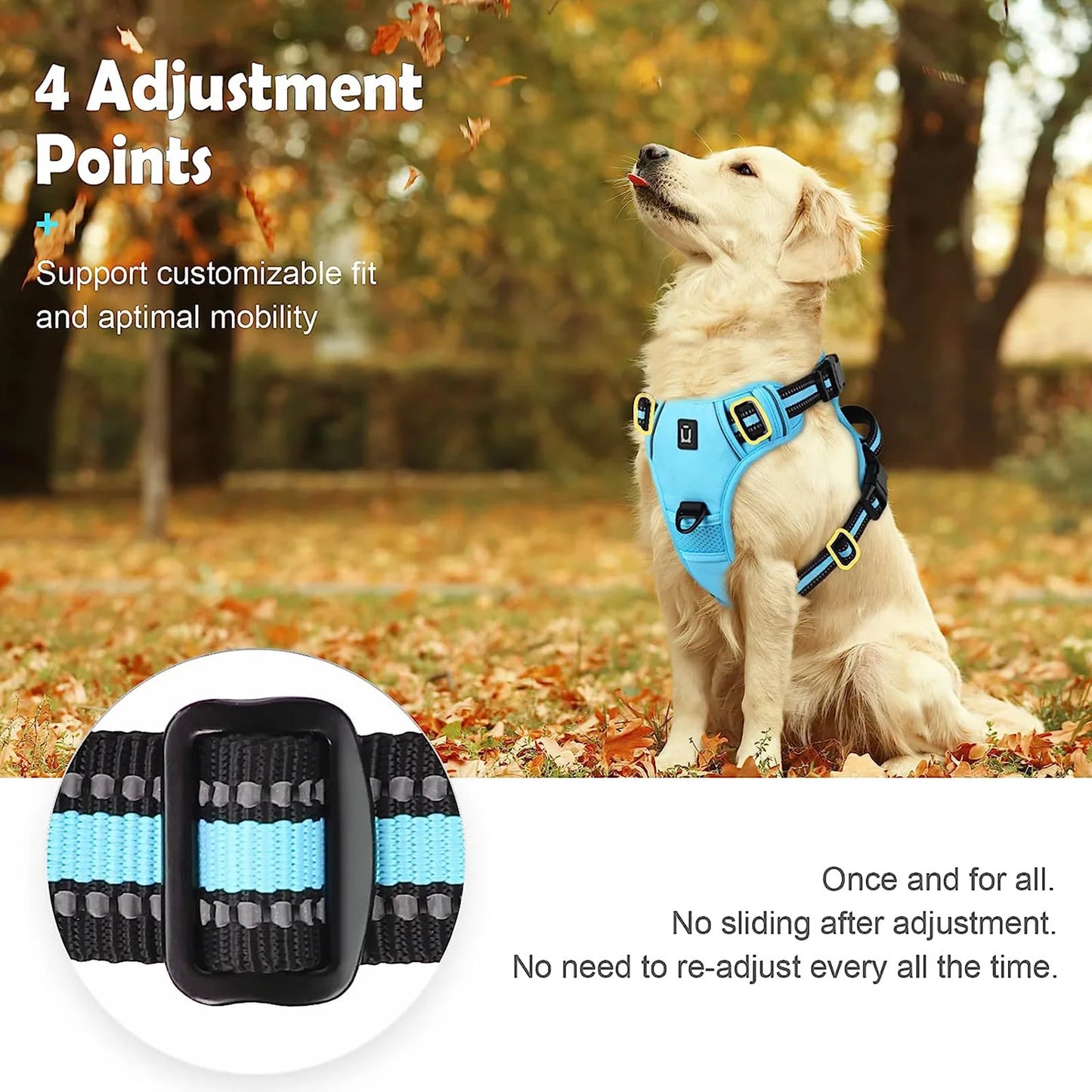 Ultimate No Pull Dog Harness - Adjustable Soft Padded Vest with Easy Control Handle for Maximum Comfort and Safety