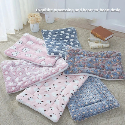 Cozy Flannel Pet Sleeping Mat - Perfect Dog Bed & Cat Litter Cushion for All Sizes
