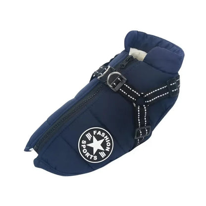 Cozy & Waterproof Large Dog Jacket with Harness - Perfect for Winter Adventures!