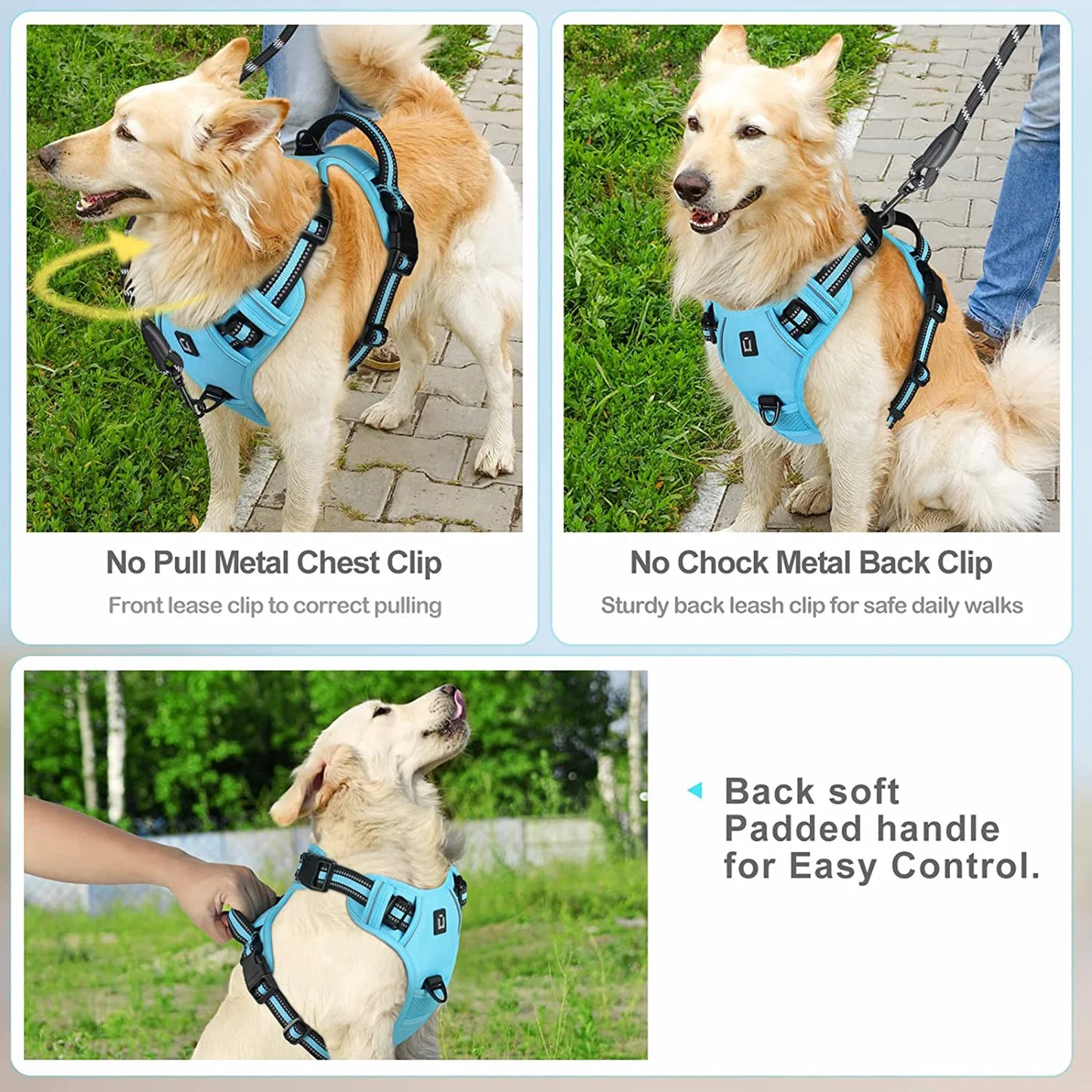 Ultimate No Pull Dog Harness - Adjustable Soft Padded Vest with Easy Control Handle for Maximum Comfort and Safety