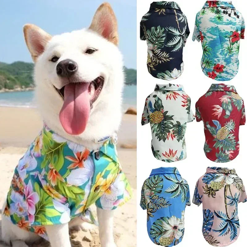 Stylish Hawaiian Pet Shirt for Small Dogs - Perfect Summer Attire for Pugs, French Bulldogs, and More!