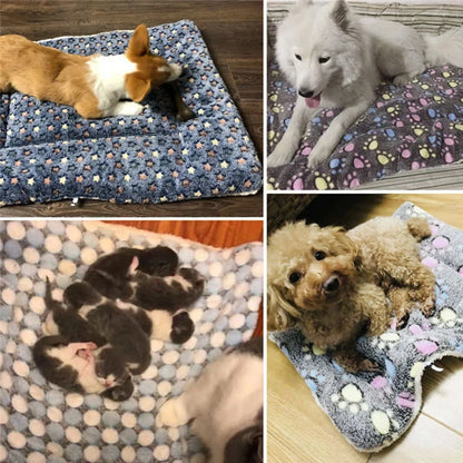 Cozy Flannel Pet Sleeping Mat - Perfect Dog Bed & Cat Litter Cushion for All Sizes