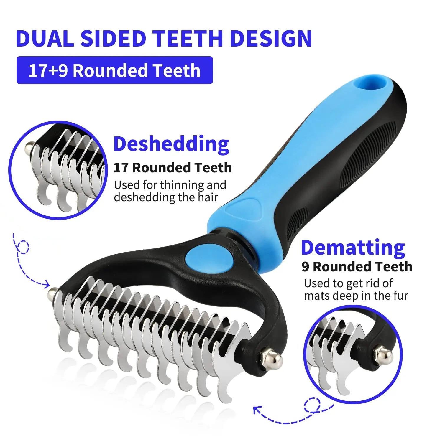 Ultimate Professional Pet Deshedding Brush - Efficient Dog & Cat Hair Remover for a Tangle-Free Grooming Experience