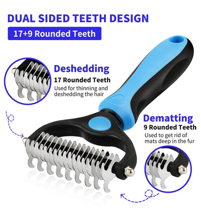 Ultimate Professional Pet Deshedding Brush - Efficient Dog & Cat Hair Remover for a Tangle-Free Grooming Experience