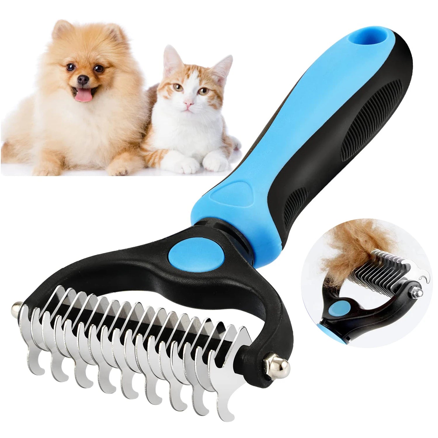 Ultimate Professional Pet Deshedding Brush - Efficient Dog & Cat Hair Remover for a Tangle-Free Grooming Experience