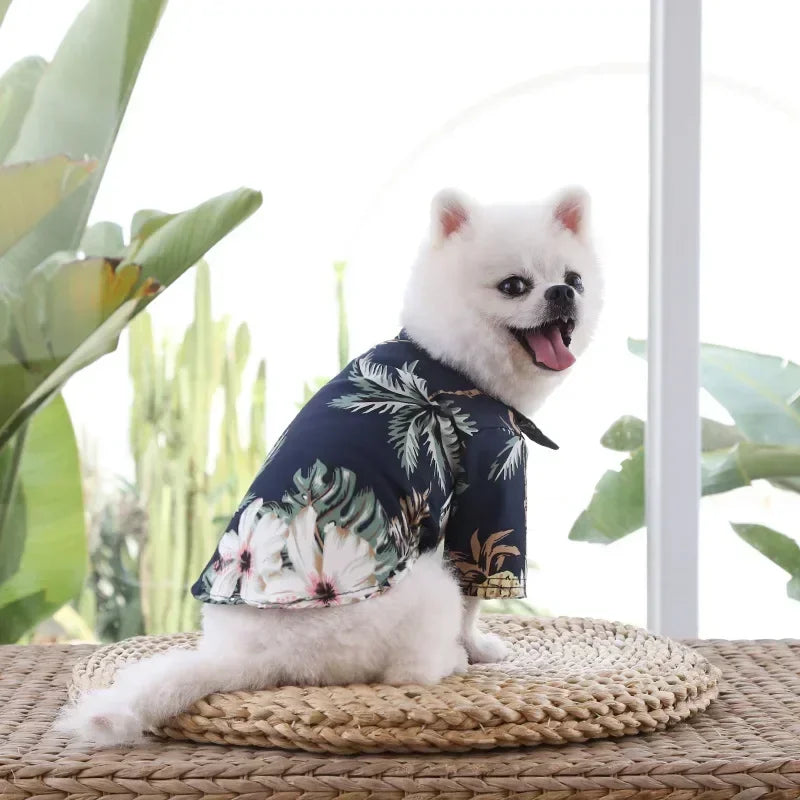 Stylish Hawaiian Pet Shirt for Small Dogs - Perfect Summer Attire for Pugs, French Bulldogs, and More!
