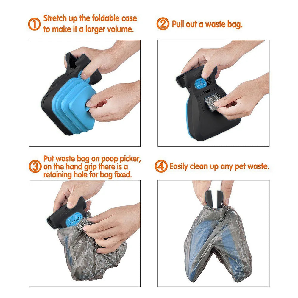 Ultimate Foldable Dog Pooper Scooper with Eco-Friendly Bags - Effortless Clean-Up for On-the-Go Pet Owners