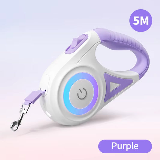 Illuminate Your Walks with the 5M Retractable LED Dog Leash - Stylish, Safe, and Perfect for Adventures with Your Dog