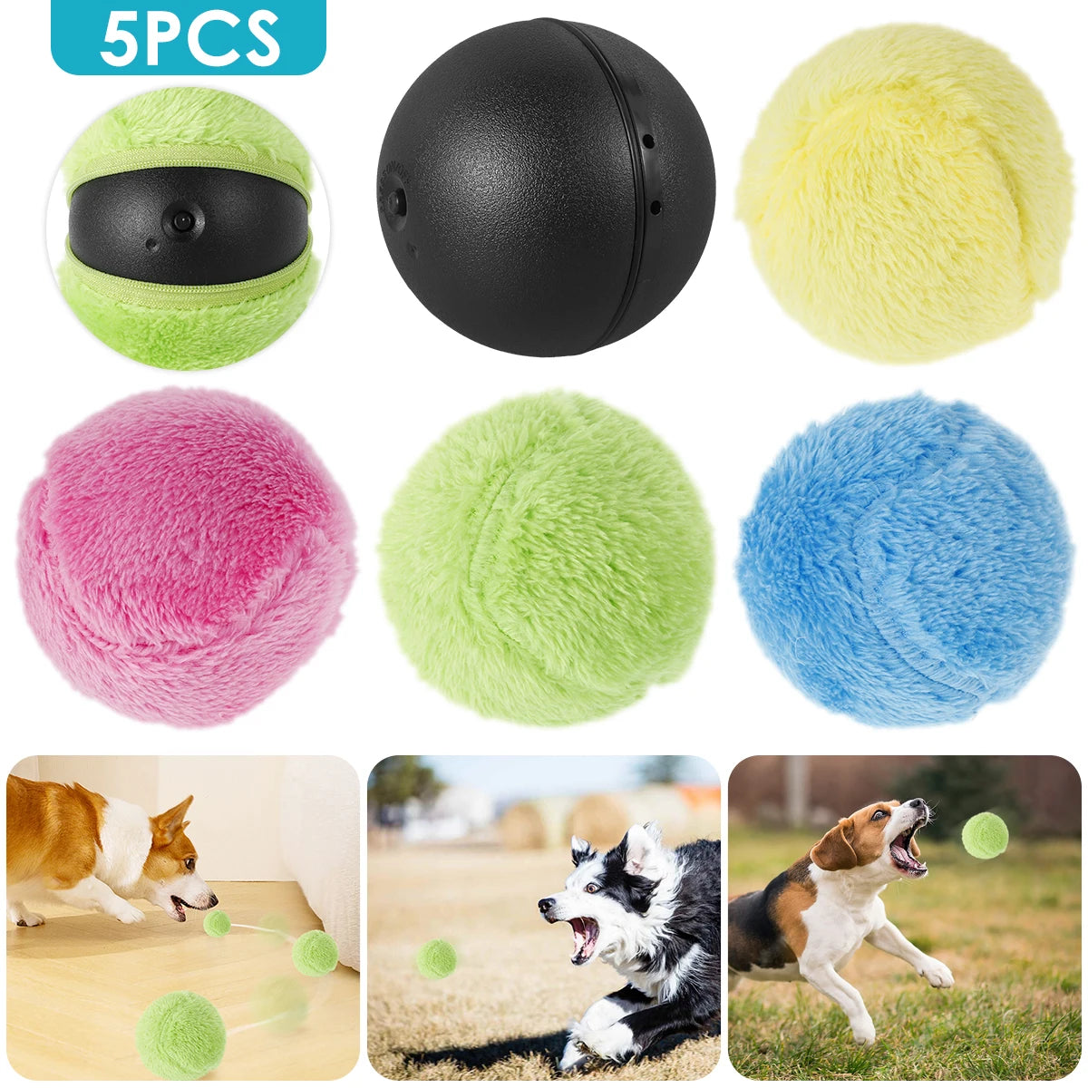 Exciting Interactive Automatic Rolling Cat Toy - Plush Squeaky Balls for Hours of Indoor Fun!