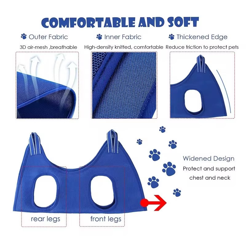 Transform Your Pet Grooming Experience with Our Cat and Dog Grooming Hammock - The Ultimate Anti-Scratch Bath Bag for Nail Cutting and Trimming!